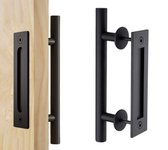 Poignée de porte coulissante Zwart | 30 cm | Double face | Porte coulissante Kom | Manche | Ferrures de porte | Poignée de porte coulissante | Composants | Poignée de meuble | Quincaillerie pour meubles | Métal | Double face | les deux kanten |