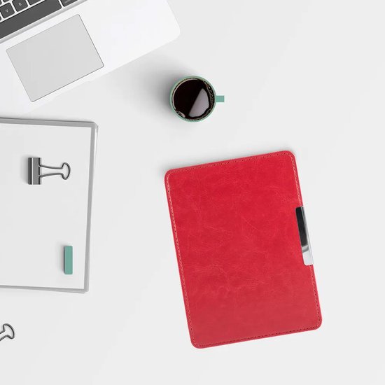Lunso - Geschikt voor Kobo Glo / Glo HD / Touch 2.0 hoes (6 inch) - sleep cover - Rood van Merkloos — afbeelding 2