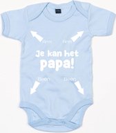 Rompertje Papa Je Kan Het-Dusty Blue-12-18 Maanden