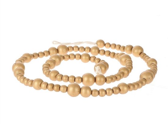 Guirlande De Perles En Bois Avec Pompons - Style Rustique Bohème, 132 Cm - Déco Murale Décoration Mur Perles