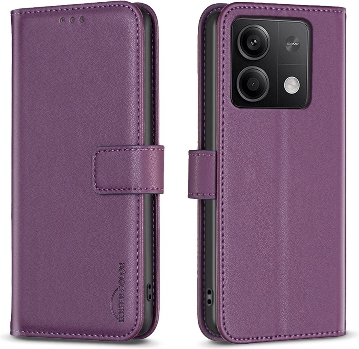 BINFEN Hoesje - Geschikt voor Xiaomi Redmi Note 13 5G Hoesje - BINFEN Book Case - Paars