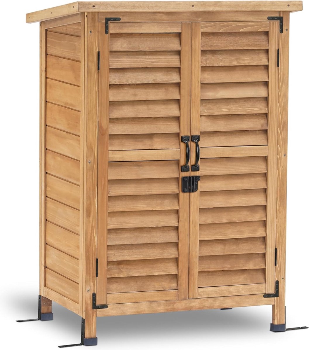 DD Tuinhuis Hout - Blokhut - Tuinhuisje - Gereedschapshuisje - 47x69x96cm - Lichtbruin