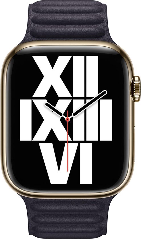 Apple Watch S/M bandje - Leer - Voor Apple Watch 3/4/5/6/7/8/SE/Ultra 42/44/45/49 mm - Ink