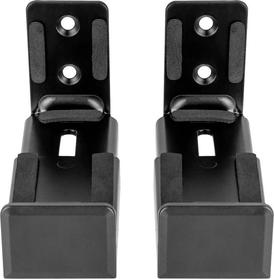 Ophangbeugels voor Soundbar - 2 stuks - Universeel - Met anti-slip - Bevestiging aan muur - Zwart