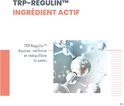 Moleculaire structuur met kleine bubbels. TRP-REGULIN™: Kalmeert, versterkt en herstelt de huid.