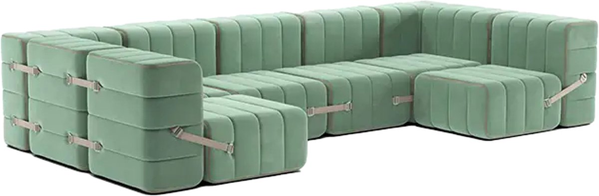 ambivalenz modulaire bank curt – 15 modules – barcelona - licht groen