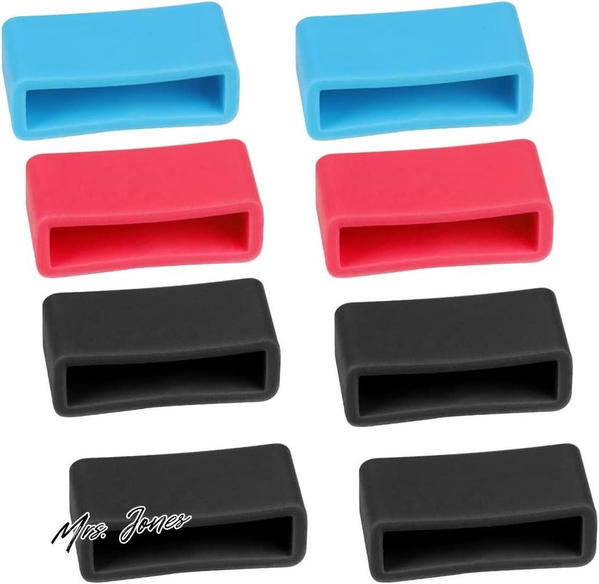 Mrs. Jones 8 stuks siliconen horlogebandje lus rubber uniseks zwart vervangende horlogeband lus houder siliconen voor binnendiameter 22 mm horlogeband siliconen veilige lus Verschillende kleuren .