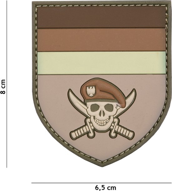Embleem 3D PVC Duitse commando skull bruin | bol