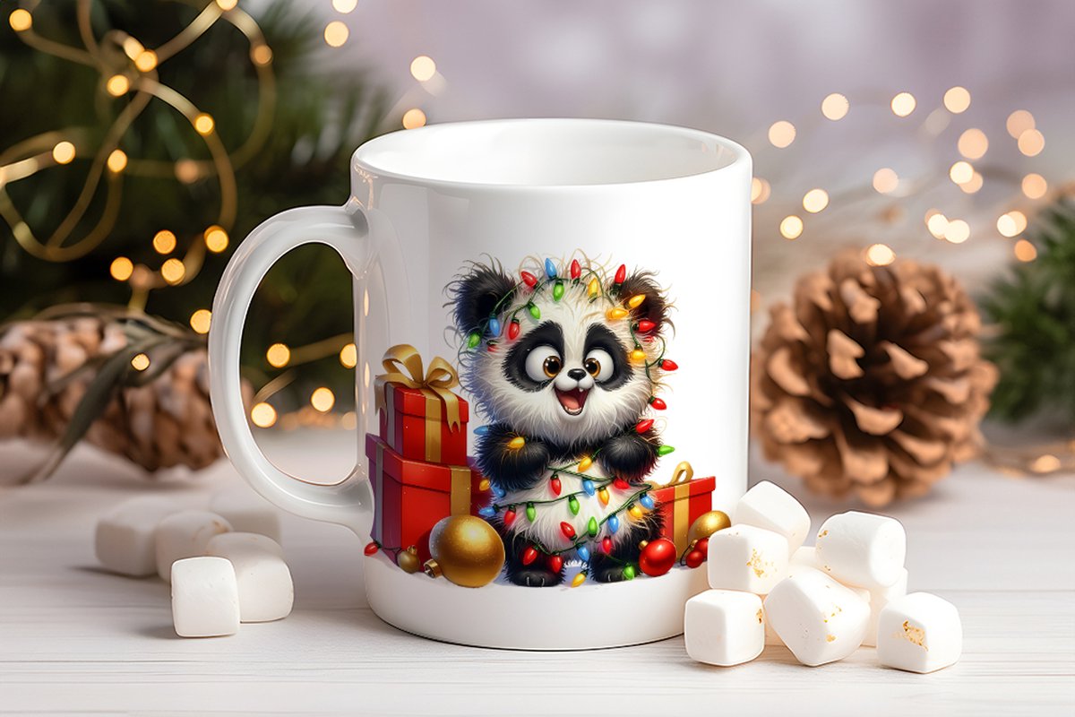 Kerst Mok - Jolly panda - 330 ml