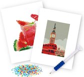 Rubye® Mini Diamond Paintings - 2 pièces - Set - Adultes - Peinture de diamants Enfants - Big Ben & Watermelon Cocktail - 15x20cm
