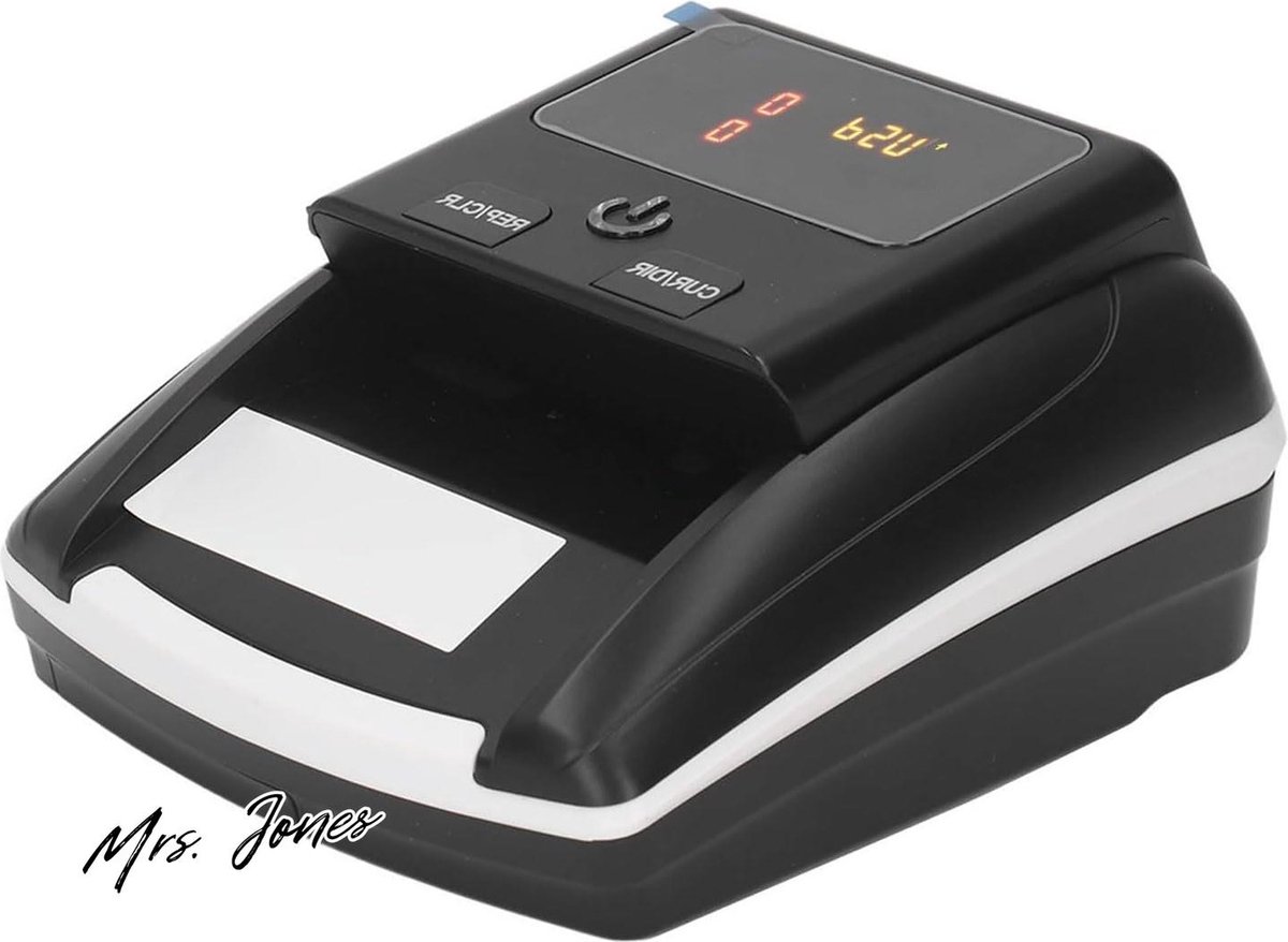 Mrs. Jones Valsgelddetector USD EUR Geldtelmachine met UV IR-licht Automatische Aan-uit Gelddetector Geldteller voor Rekeningen Creditcards ID's (EU-stekker) .