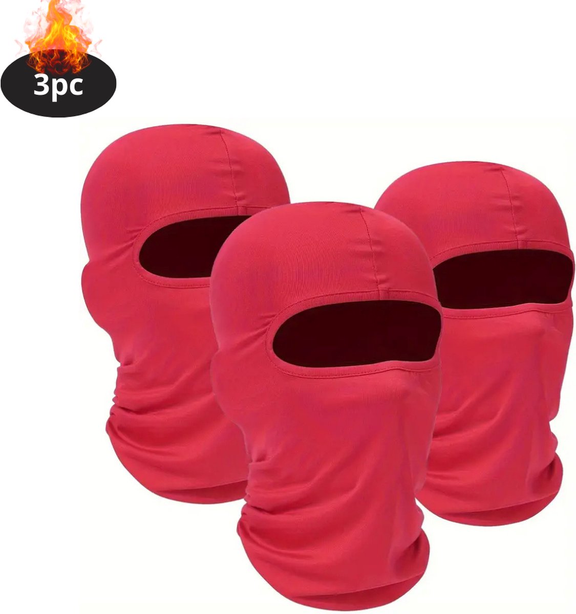 Bovista Winter Masker Balaclava Ski Mask Ski Masker Bivakmuts Full Face Mask 3x Rood