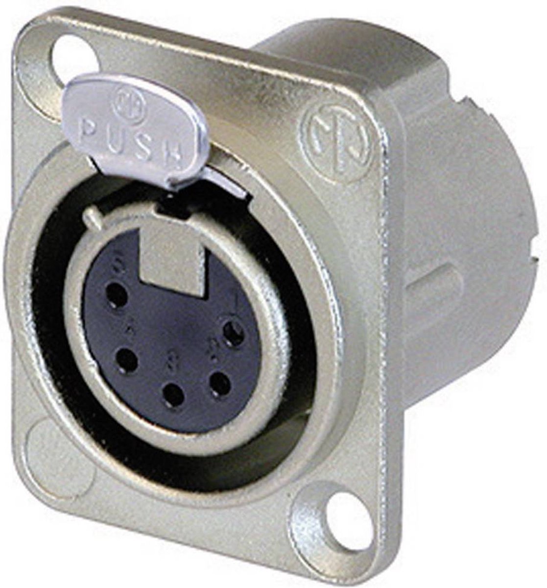 Neutrik NC5FD-LX XLR-connector Flensbus, contacten recht Aantal polen: 5 Zilver 1 stuk(s)