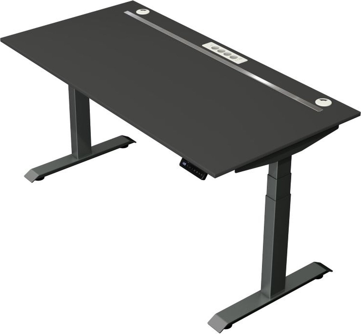 Kerkmann Zit sta bureau Move Boost 4 - 160x80cm - antraciet-antraciet