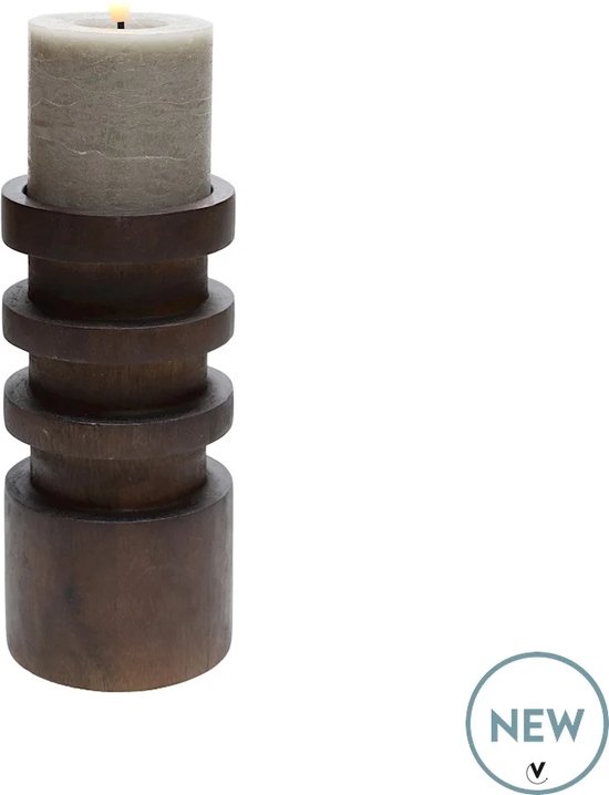 Chandelier Vail | Petit | Bois de noyer | Ø10 x H20 cm