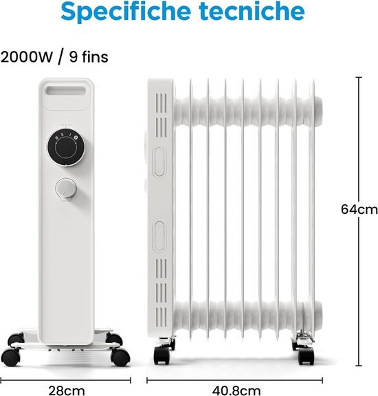 Taurus Tropicano 2400 - Radiateur soufflant 2400W, 3 positions froid-Chaud, Surface jusqu'à 24m2