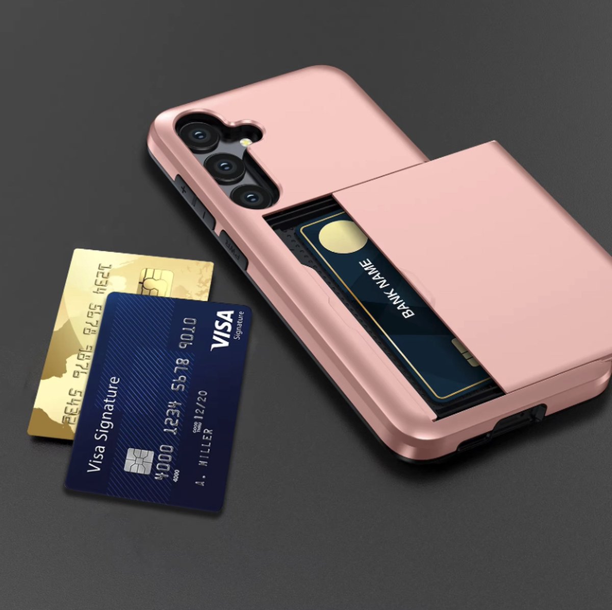 CHPN - Hoesje geschikt voor Samsung Galaxy S22 - Telefoonhoes met kaarthouder - Roze - Phonecover - Hippe telefoonhoes geschikt voor samsung