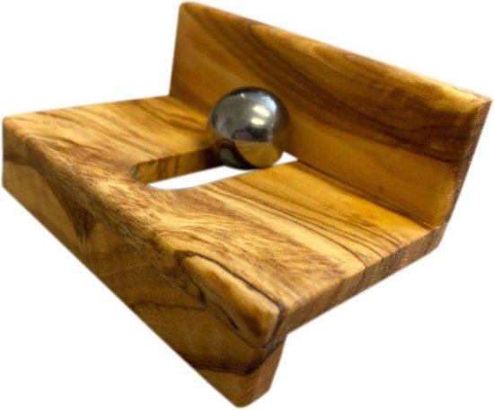 D.O.M. Handgemaakte Visitekaarthouder van Olijfhout – Luxe en Duurzaam Design