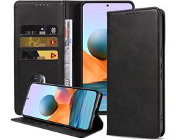 Smartphonica Telefoonhoesje geschikt voor Xiaomi Redmi Note 10 Pro / 10 Pro Plus kunstleren Hoesje met Magnetische sluiting en Pasjeshouders Book Case met Klepje - Zwart geschikt voor Xiaomi Redmi Note 10 Pro;Xiaomi Redmi Note 10 Pro Plus