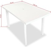 Tuintafel Plastic 126x76x72cm Wit - Koffietafel - Bijzettafel buiten tuin - Tuintafel - Balkontafel - Campingtafel