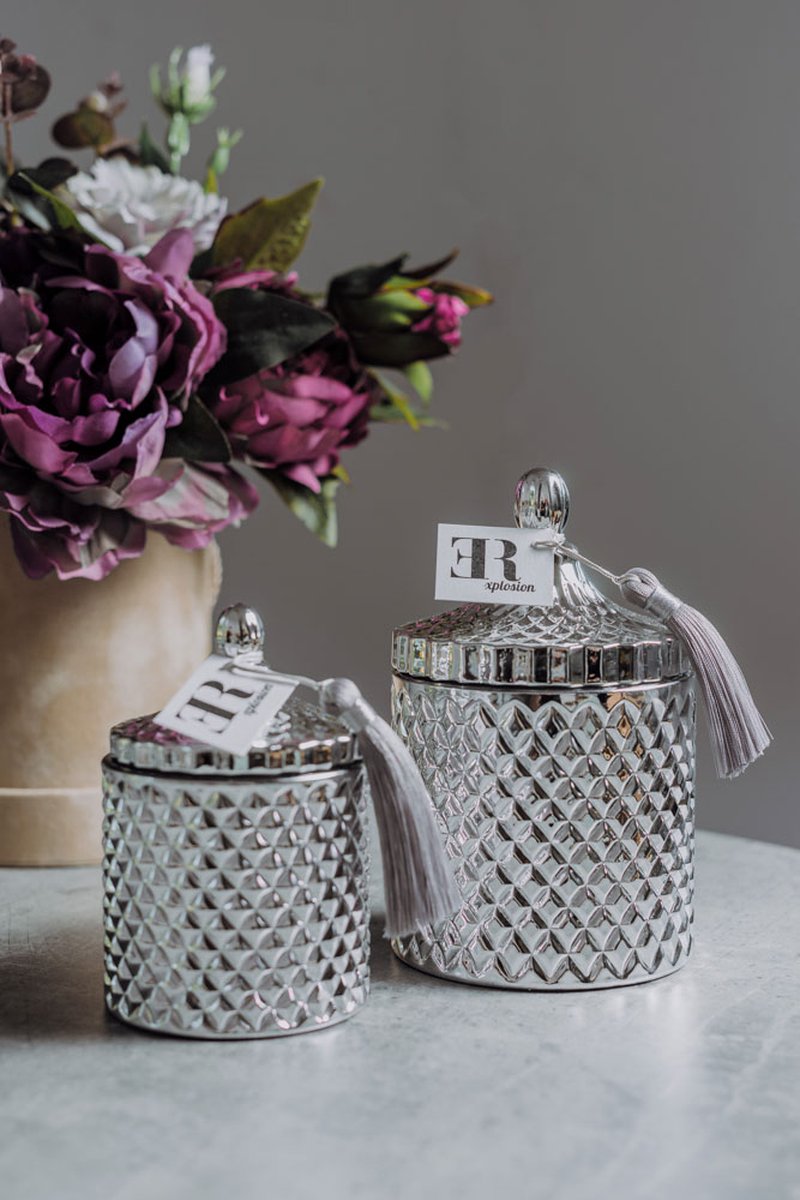 Geurkaars L Zilver 230 ml - Inspired by Flower Explosion