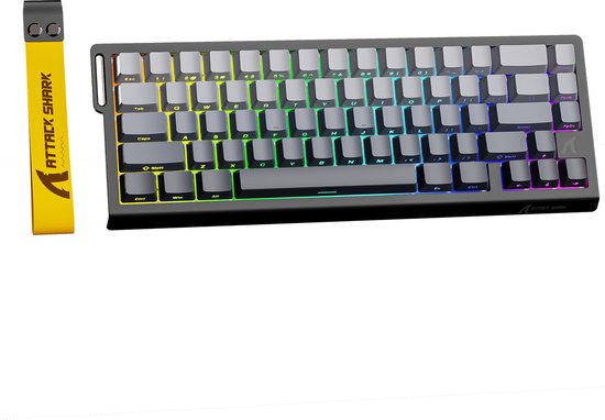 ATTACK SHARK X68HE - Magnetic Switch Wired Gaming Toetsenbord - 66keys - Side Printed PBT Keycaps - RGB - Decorative Lanyard - 8Khz - 0.01mmRT - 0.125ms - Moonlit Night