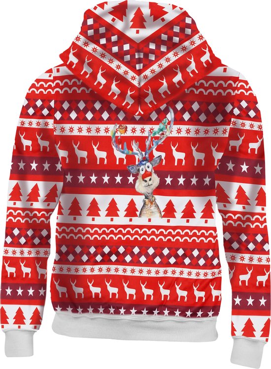 Christmas Hoodie - Rendier print - Foute kersttrui - Kersttrui Dames - Kersttrui Heren - Kerst Hoodie - Kerst Cadeau - Maat XXL