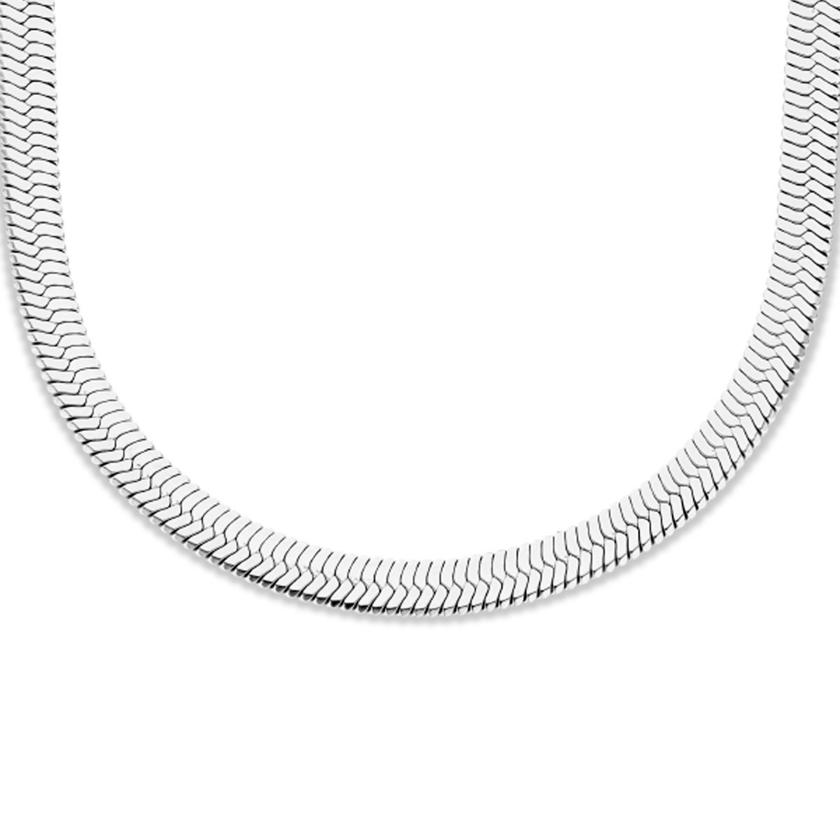 Collier Slang Plat 6,3 Mm 42 Cm Edelstaal