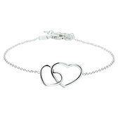 The Jewelry Collection Bracelet Coeur 1.2 mm 16 + 3 cm - Argenté Rhodié