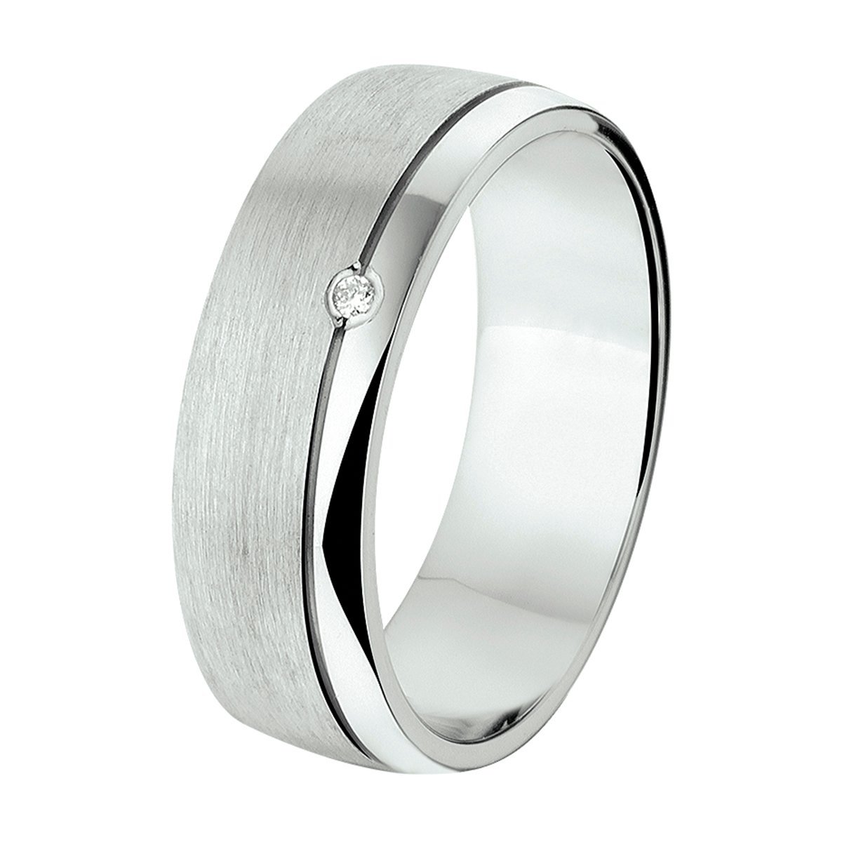 Gerhodineerd Zilver Ring A310 - 6 Mm 0.01Ct H Si 1315545