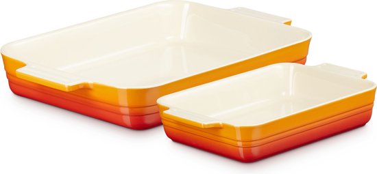 Le Creuset Ovenschalen Classic - 25 & 32 cm - Oranjerood - 2 delig