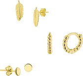 Selected Jewels 925 Sterling Zilveren Goudkleurige Lily Oorbellenset  - Goud