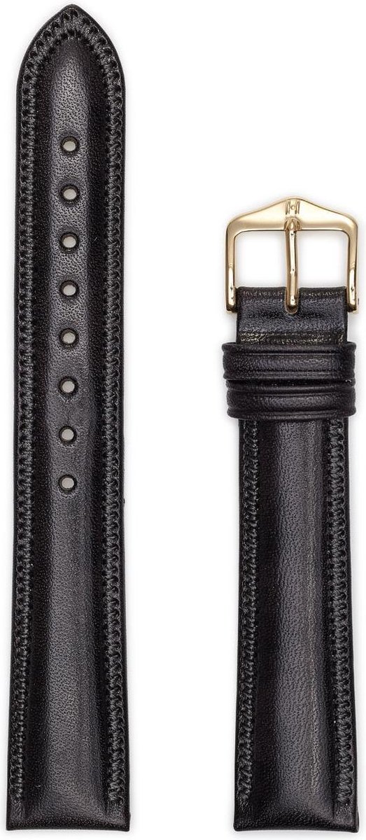 Hirsh Horlogeband - Ascot Zwart - Leer - 18mm