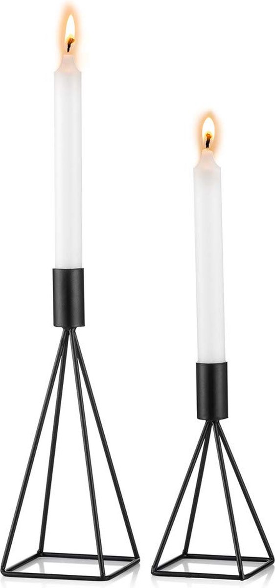 JGS ® Klassieke Metalen Kandelaar Set van 2 voor Stijlvolle Tafeldecoratie en Romantische Sfeer
