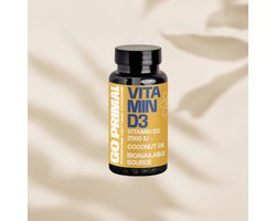 GoPrimal Vitamine D3 Capsules - 2500 IU - Versterkt Immuun- en Botgezondheid - 90 Stuks - Maximale Opname met MCT Olie | WelleVita