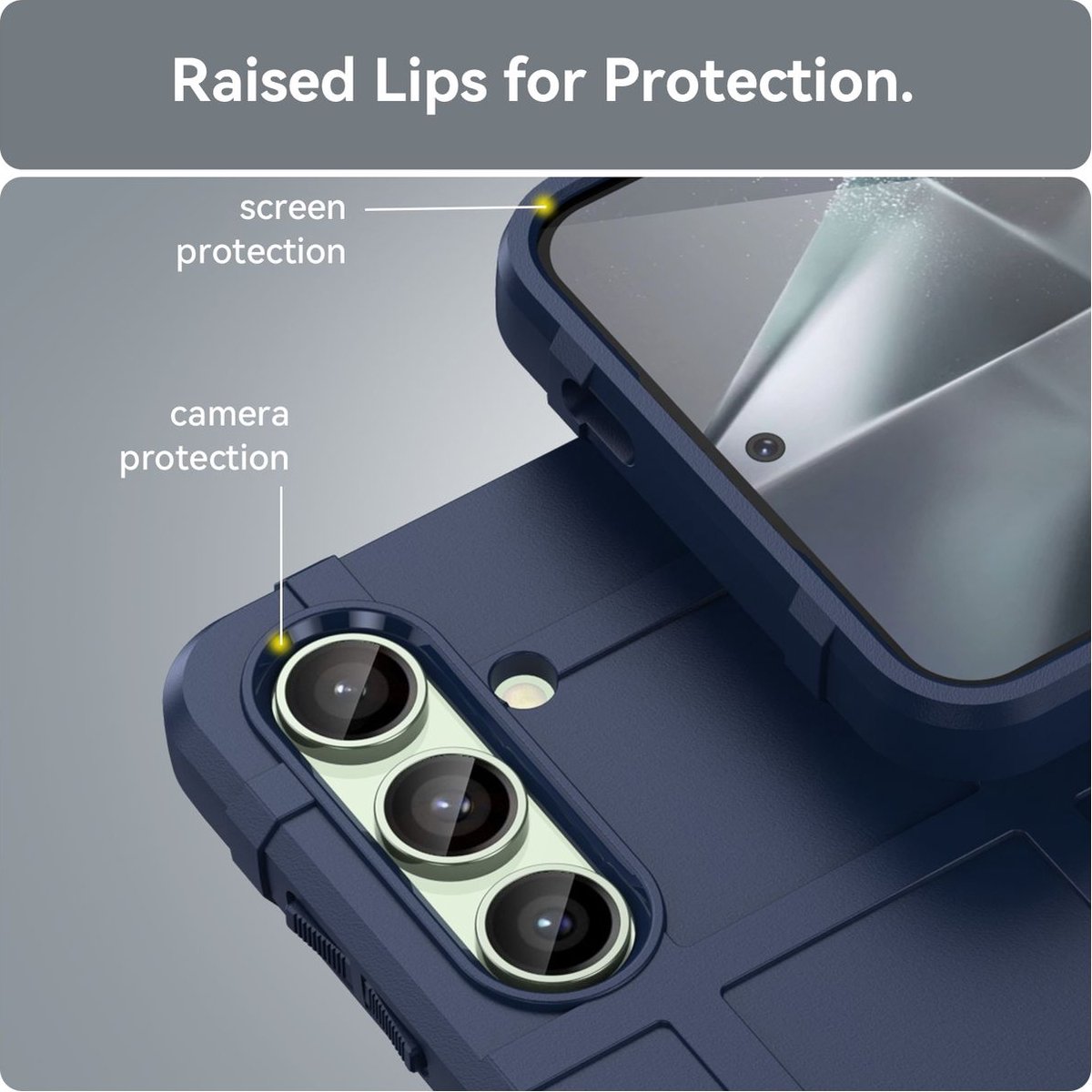 Mobigear Hoesje geschikt voor Samsung Galaxy S24 FE Telefoonhoesje Flexibel TPU | Mobigear Rugged Shield Backcover Shockproof | Schokbestendig Galaxy S24 FE Telefoonhoesje | Anti Shock Proof - Blauw