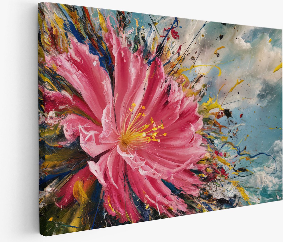 Saammp Muurcirkel Hout - Pauw met witte Bloemen - Dieren - Natuur - Ø 80 - Wandcirkel - Wanddecoratie Cirkel - muurdecoratie Woonkamer - Slaapkamer decoratie - Rond Schilderij