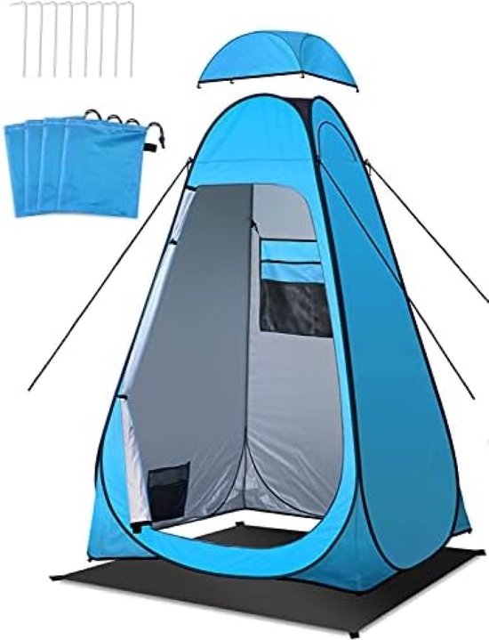 62162 Tente De Douche Ou Vestiaire Pour Camping Sans Sol, Bleu, 120 X