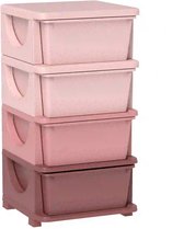 Bol.com Opbergboxen - Ladekast met opbergdoos - Speelgoed organizer - Speelgoedkast - Roze - 37cm x 37cm x 76cm aanbieding