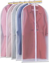 Kleerzak - 6 stuks - transparant, voor kleding, afdekking van kleding, jas, kleding, robuuste ritssluiting (60 x 100 cm) - anti-motten beschermhoes, kledingzak - opvouwbaar