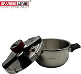 Swiss Line Switzerland snelkookpan 3liter/22cm - Pressure Cooker - inductie - Geschikt voor alle warmtebronnen - RVS
