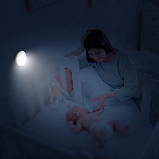 KCVV Led-Nachtlampje 3 stuks- met bewegingsmelder-Nachtlampje Babykamer- Nachtlamp op Batterij -Draadloos Sensor - Kinderen & Baby -wit wit licht van KCVV — afbeelding 4