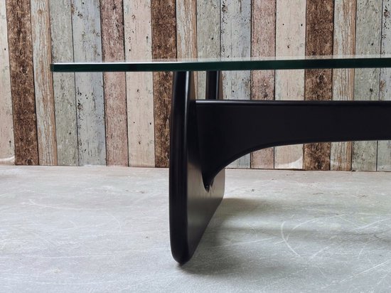 Salontafel - Zwart Hout - Glas - Tafel - Design tafel - Coffee table - Koffietafel