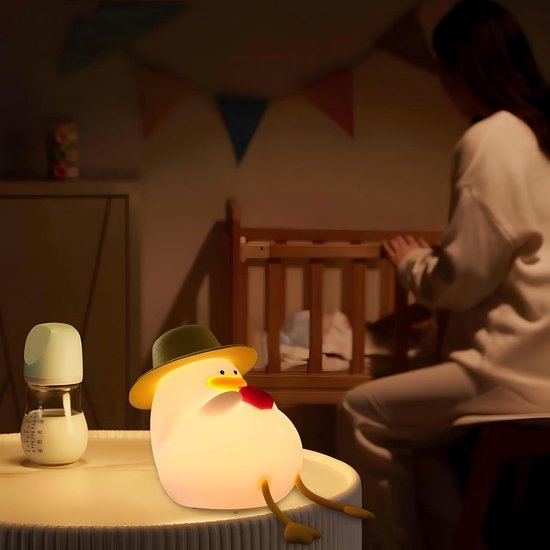 KCVV Schattig Eend Nachtlampje-Food Grade Siliconen Nachtlampje-Duck Touch Nachtlampje-Nachtlampje Kinderen-Nachtlampje-Oplaadbaar-Geel van KCVV — afbeelding 2