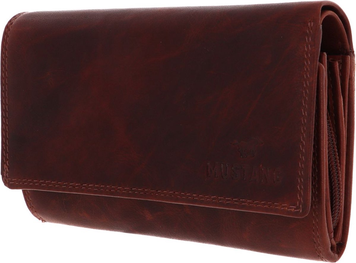 Mustang Udine leren portemonnee bruin