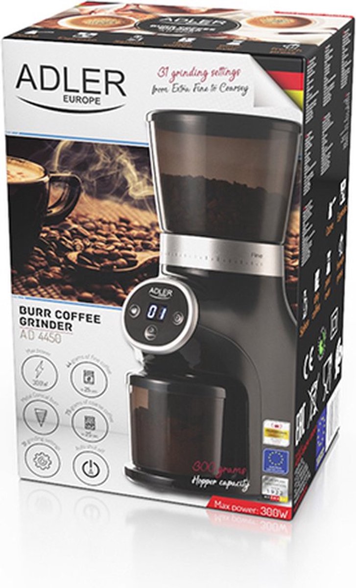 Adler AD 4450 Burr Kaffeemühle Schwarz 300W