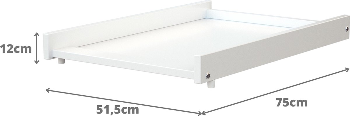 AT4 - Plan à langer ESSENTIEL Blanc | Table à langer pour lit bébé 60x120cm | Installation sécurisée | Léger | Maniable | Pratique | Gain de place