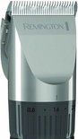 Zwarte Remington tondeuse met zilverkleurige kop en instelwiel.