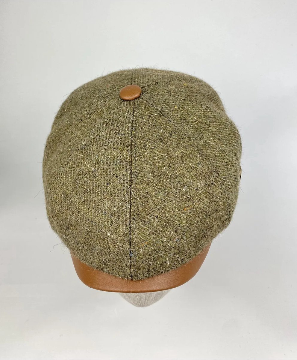 Hoge kwaliteit Karnas lederen gedetailleerde flatcap