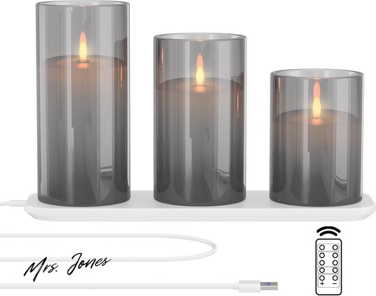 goobay 64786 Led-kaarsen, 3-delige set met afstandsbediening
